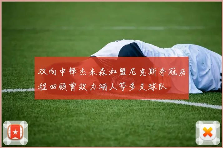 双向中锋杰米森加盟尼克斯夺冠历程回顾曾效力湖人等多支球队